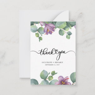 Eucalyptus Hand-Lettered Wedding Thank You Card