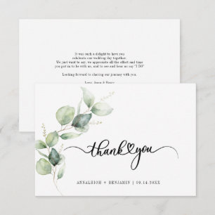 Eucalyptus Hand-Lettered Wedding Thank You Card