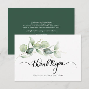 Eucalyptus Hand-Lettered Wedding Thank You Card