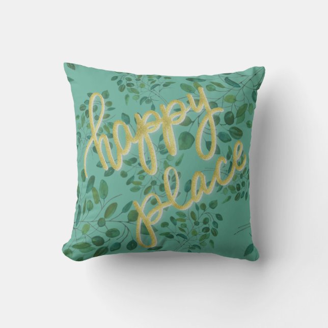 Eucalyptus Happy Place Cushion (Front)
