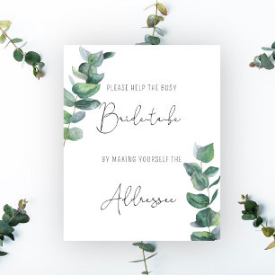 Eucalyptus - Help the busy bride Address Poster