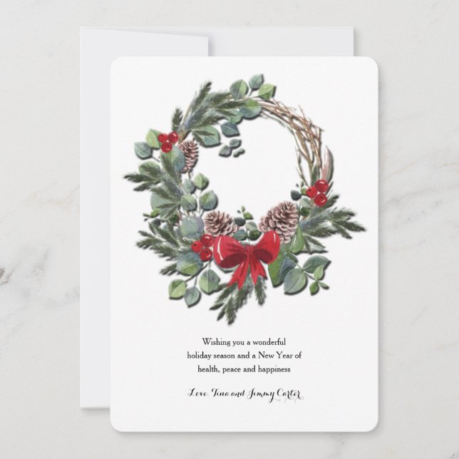Eucalyptus Holiday Greeting Card (Front)
