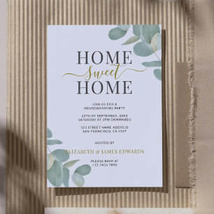 Eucalyptus Home Sweet Home Housewarming Party Invitation