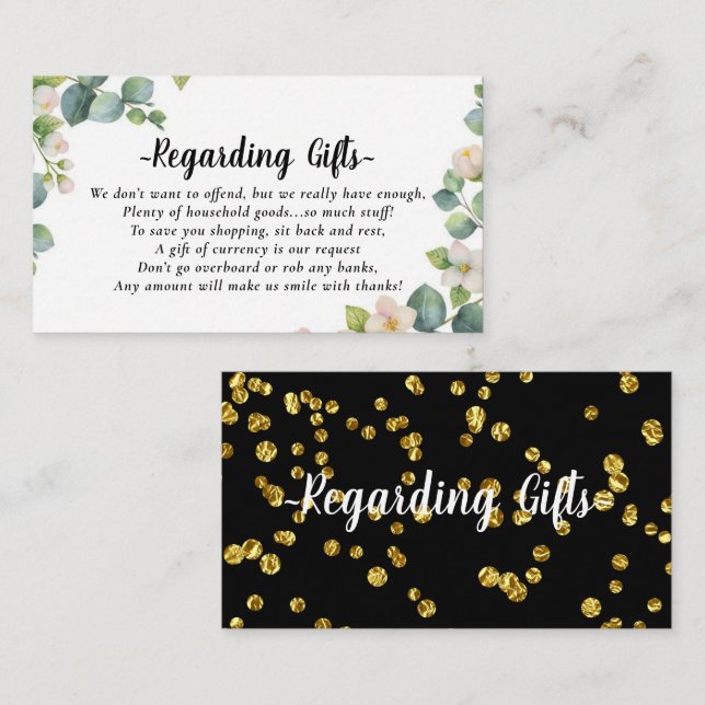 Eucalyptus Honeymoon Wedding Wishing Well Enclosure Card (Front/Back)