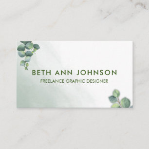 Eucalyptus Hummingbird Business Card Design