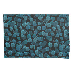 Eucalyptus in blue pillowcase