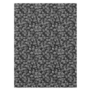 Eucalyptus in gray tablecloth