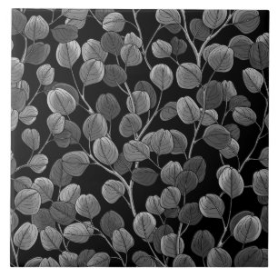 Eucalyptus in grey ceramic tile