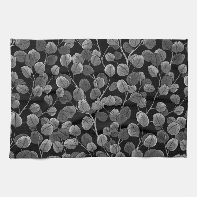 Eucalyptus in grey tea towel (Horizontal)