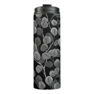 Eucalyptus in grey thermal tumbler