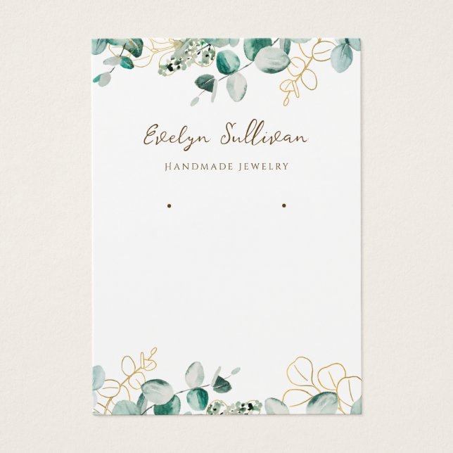 Eucalyptus jewellery display card (Front)