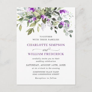 Eucalyptus Lavender Floral Wedding Invitation Card