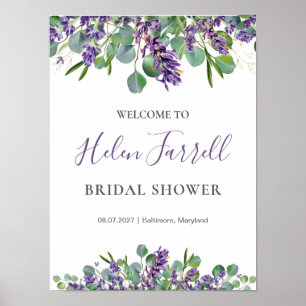 Eucalyptus Lavender Flowers Bridal Shower sign