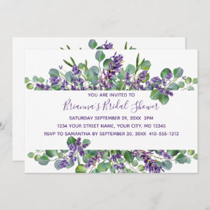 Eucalyptus Lavender Greenery Bridal Shower Invitation