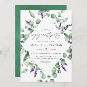 Eucalyptus Lavender Greenery Engagement Party Invitation