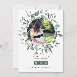 Eucalyptus Lavender Photo Pregnancy Announcement