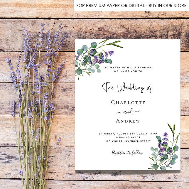 Eucalyptus lavender wedding budget invitation flyer (Creator Uploaded)