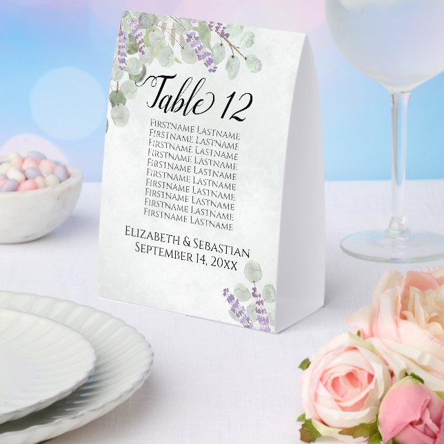 Eucalyptus Lavender Wedding Seating Chart Number (Insitu(Wedding))