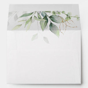 Eucalyptus Leaf Greenery Wedding Envelope