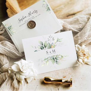 Eucalyptus Leaf Greenery Wedding Envelope