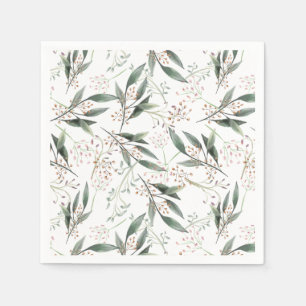 Eucalyptus leaf gum nut green foliage napkin