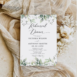 Eucalyptus Leaf Rehearsal Dinner Invitation