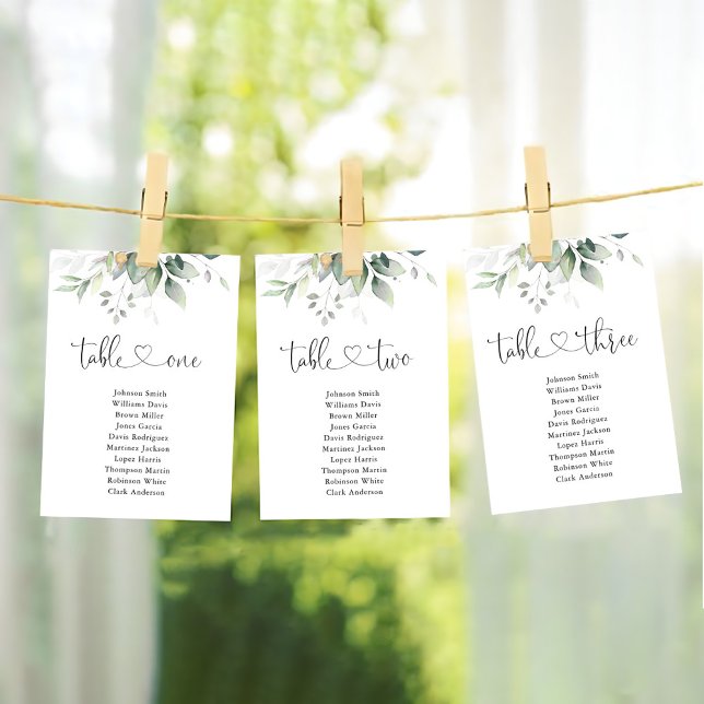 Eucalyptus Leaf Table Number 2 Seating Chart (Creator Uploaded)