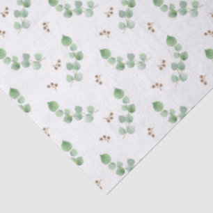 Eucalyptus Leaves and Branches Watercolor Pattern Tissue Paper