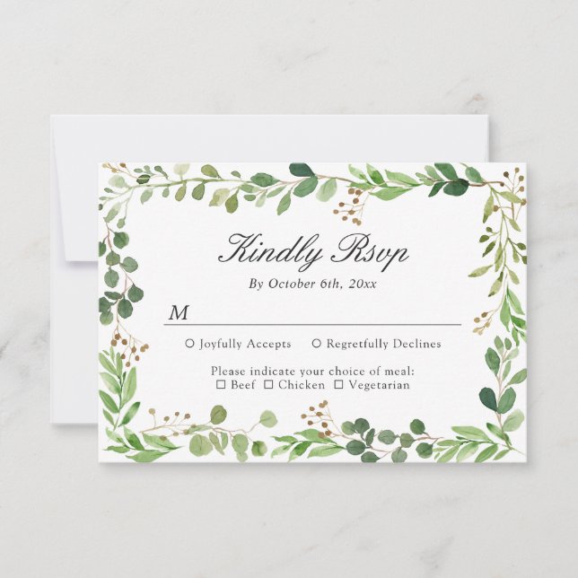 Eucalyptus Leaves Border Botanical Foliage RSVP (Front)