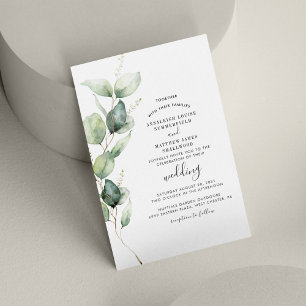 Eucalyptus Leaves Botanical Greenery Wedding Invitation