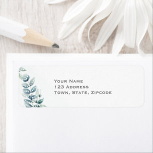 Eucalyptus leaves botanical greenery Wedding Return Address Label