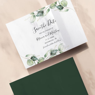 Eucalyptus Leaves Botanical Wedding Save The Date