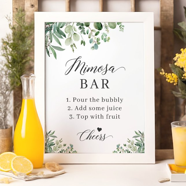 Eucalyptus Leaves Bridal Shower Mimosa Bar Sign (Creator Uploaded)