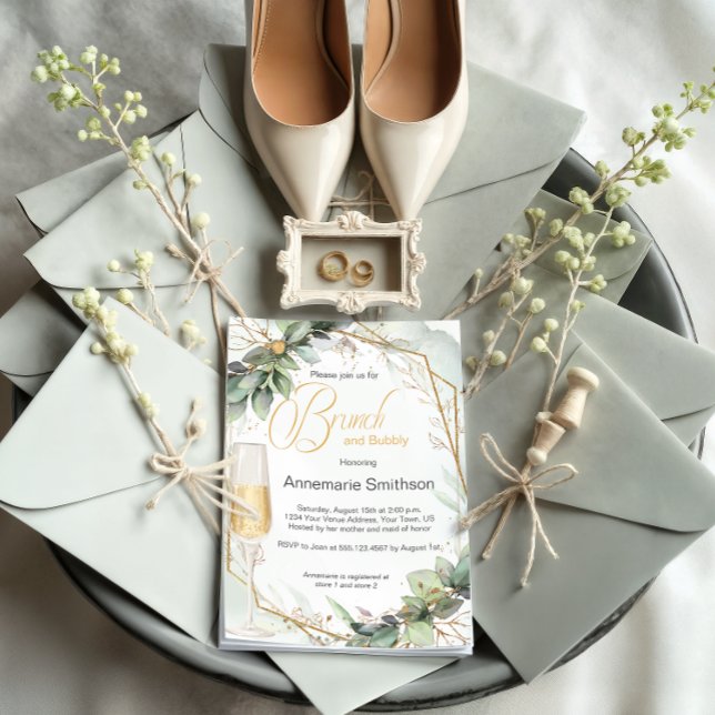 Eucalyptus Leaves Brunch and Bubbly Invitation (Creator Uploaded)