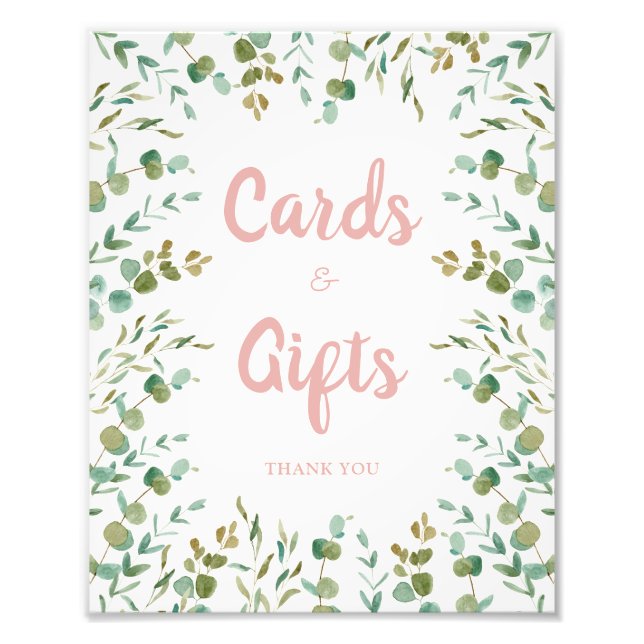 Eucalyptus Leaves Cards and Gifts Sign (Front)