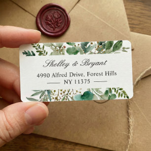 Eucalyptus Leaves Elegant Greenery Address Label