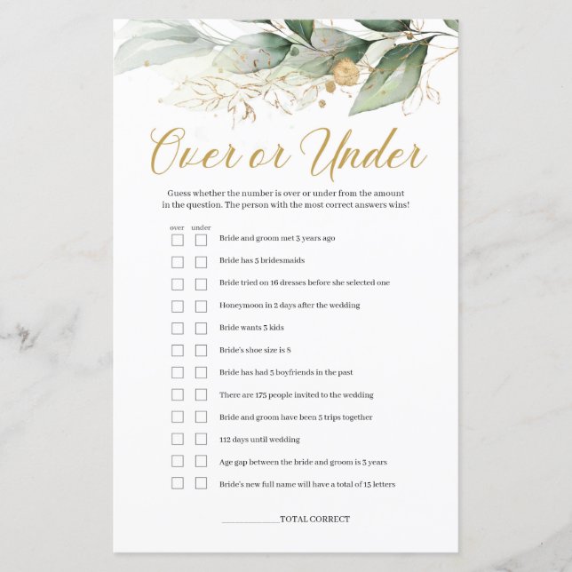 Eucalyptus leaves foliage over or under game (Front)