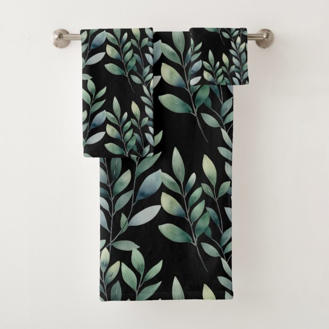Eucalyptus Leaves Greenery  Bath Towel Set (Insitu)