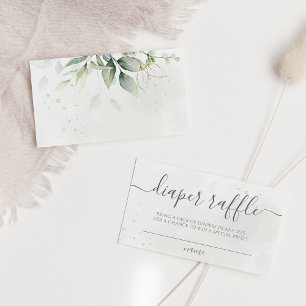 Eucalyptus Leaves Greenery Diaper Raffle Enclosure Card