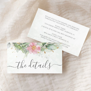 Eucalyptus Leaves Greenery Floral Elegant Wedding Enclosure Card