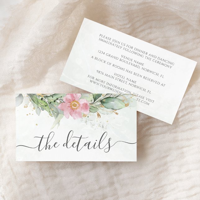Eucalyptus Leaves Greenery Floral Elegant Wedding Enclosure Card (Creator Uploaded)
