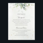 Eucalyptus Leaves Greenery Gold Elegant Wedding Enclosure Card<br><div class="desc">Beautiful wedding enclosure cards featuring watercolor eucalyptus and gold leaves.</div>