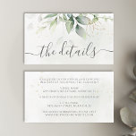 Eucalyptus Leaves Greenery Gold Elegant Wedding Enclosure Card<br><div class="desc">Beautiful wedding enclosure cards featuring watercolor eucalyptus and gold leaves.</div>