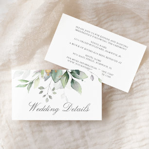 Eucalyptus Leaves Greenery Gold Elegant Wedding Enclosure Card