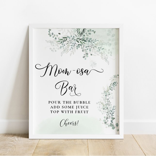 Eucalyptus Leaves Greenery Mum-osa Bar Poster (Creator Uploaded)