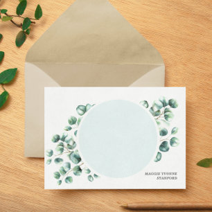 Eucalyptus Leaves Greenery Personalised Note Cards