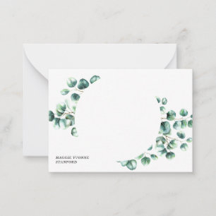 Eucalyptus Leaves Greenery Personalised Note Cards