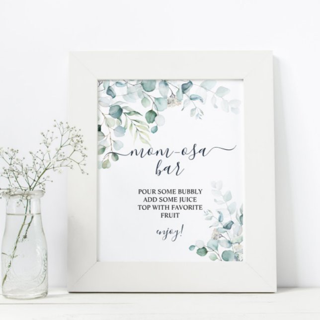 Eucalyptus Leaves Greenery Shower Momosa Bar Sign (Creator Uploaded)