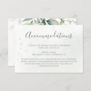 Eucalyptus Leaves Greenery Wedding Accommodations Enclosure Card