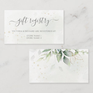 Eucalyptus Leaves Greenery Wedding Gift Registry Enclosure Card
